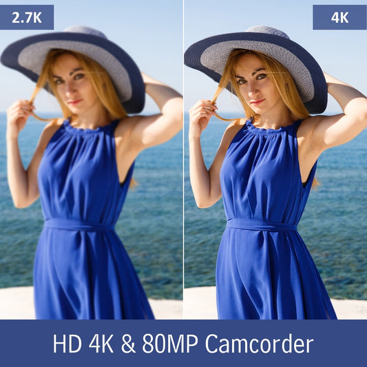 MARVUE Video Camera 4K UHD 80MP 18X Zoom IR Night Vision with 32GB SD Card