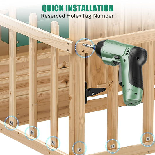 COCLUB Outdoor Wooden Playhouse for Kids Ages 4-8 – Durable Playhouse with Outdoor Kitchen, Snack-Bar & Gardening Kit, Fence (49.5"x62.3"x52.8") | Casa Para Niños de Jardín