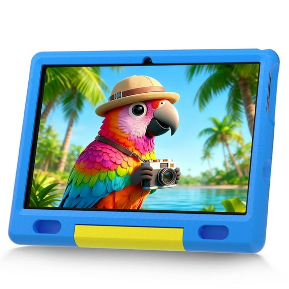 AEEZO 10-inch Kids Tablet with Android 13, HD IPS Display Tablet for Kids, 6GB RAM, 64GB ROM, Quad-Core Processor, Kidoz Pre Installed& Kids Education, Parental Control,-Proof Case (Blue)
