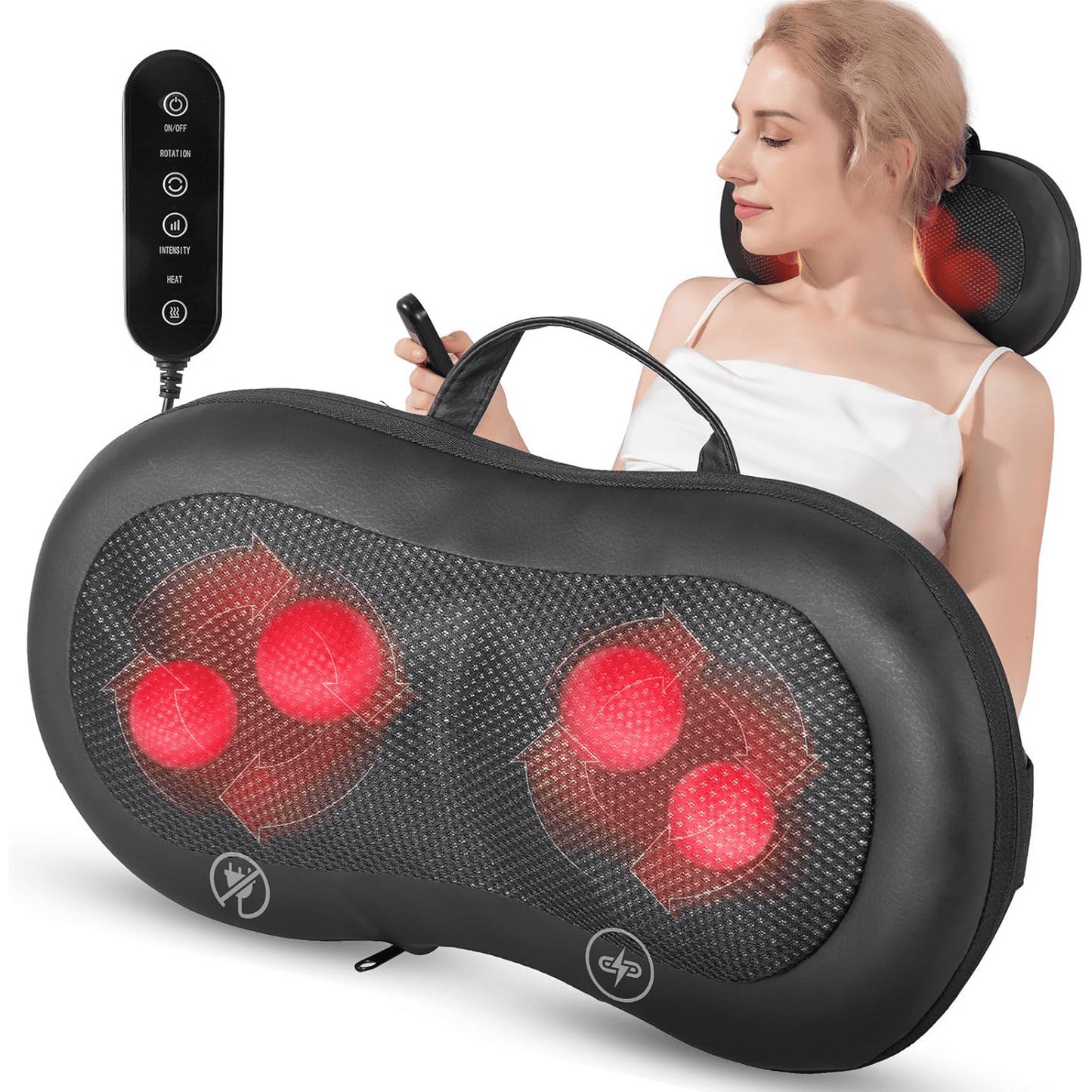 IOOKNA Cordless Neck and Back Massager, Shiatsu Back Massager with Heat, Deep Kneading Electric Massager for Full Body,Ideal Gifts