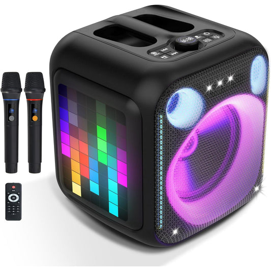 Karaoke Machine with Display Light, Professional PA System for Adults, 300W Speaker with Built-in Screen with Lyrics Display with 2 Micphones,Support WiFi AUX HDMI for TV Projector