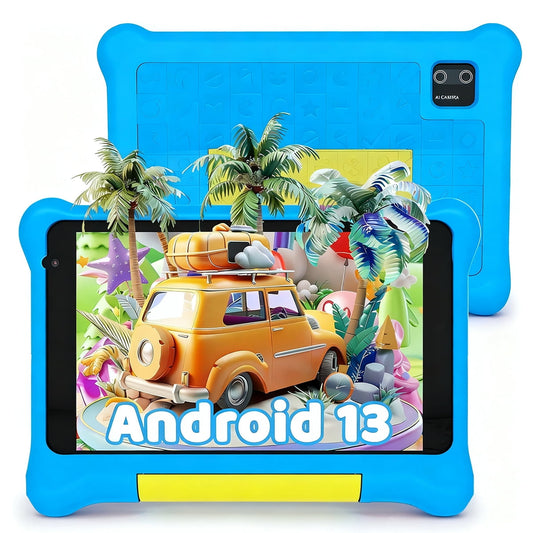 Kids Tablet 7 inch, Android 13 allwinner Go Quad Core, 5GB RAM + 32GB ROM, 128GB Expansion, HD Display, Wi-Fi, Children Tablet with Parent Control - Blue