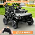 12V Powered Ride on Toys Truck, Ford Bronco Raptor Ride on Truck Car with Remote Control, Electric Car for Kids 3-5 Years Old w/ LED & Bluetooth, Spring Suspension, Gifts for Boys & Girls, Black