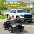 CASEMIOL 2-Seater 24V Kids Ride on Toys Truck with Remote Control, Licensed RAM 1500 RHO Battery Powered Car for Kids, Electric Ride on Car w/ 3-Point Seat Belts, Bluetooth Music, LED Lights, Black