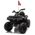 iRerts 24V Ride on ATV, Powered Ride on Toys Electric 4 Wheeler for Boys Girls Ages 3-6 Gifts, Kids Ride on Car Electric Vehicle with Multi-Color Lights, Bluetooth, Music, USB Port, Black