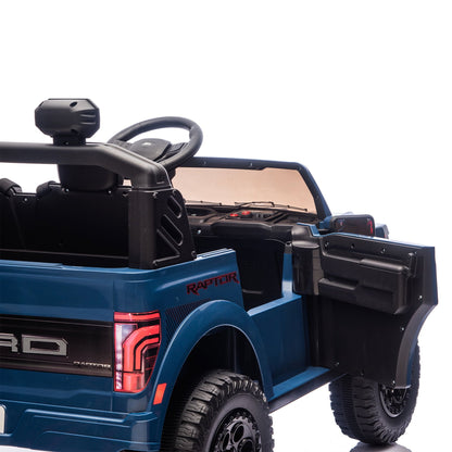 24V Ride On Toys for Big Kids 2 Seater, Ford F150 Electric Car for Kids, Battery Powered Kids Ride On Car to Drive, Toddler Car with Bluetooth LED Light for Boys Girls 3-8, Blue