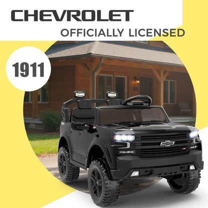 Chevrolet 24V Electric Ride on Car for Kids, 2 Seater Ride on Toys for Toddlers with Remote Control, Battery Powered Car with Bluetooth LED Light, Gift for Boys Girls 3-8, Black