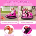 iRerts 12V Bumper Car, Ride on Electric Bumper Car for Kids Toddlers, Battery Powered Ride on Toys with Remote Control, Bluetooth, Music, LED Light, 360°Spin, Gifts for 2-5 Year Old Boys Girls, Pink