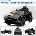 12V Ride on Cars with Remote Control, Licensed Dodge Challenger Battery Powered Kids Electric Car, Ride on Toys for Kids Boys Girls 3-5 Ages Gift with Bluetooth, Music, USB/MP3 Port, LED Light, Black