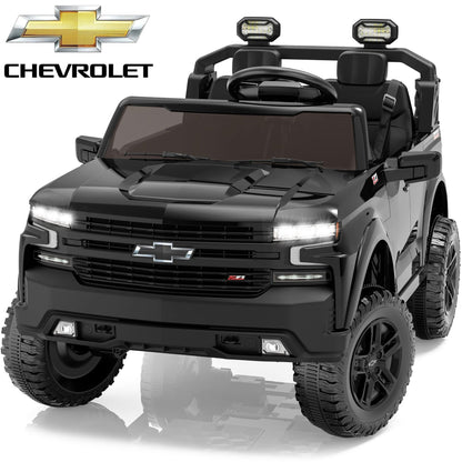 Chevrolet 24V Electric Ride on Car for Kids, 2 Seater Ride on Toys for Toddlers with Remote Control, Battery Powered Car with Bluetooth LED Light, Gift for Boys Girls 3-8, Black