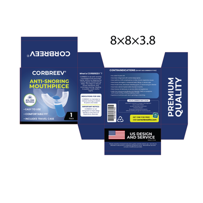 CorBreev Anti-Snoring Devices, Universal Snore Stopping Mouth Guard for a Quiet Nights Sleep, with Travel Case