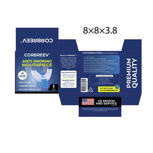 CorBreev Anti-Snoring Devices, Universal Snore Stopping Mouth Guard for a Quiet Nights Sleep, with Travel Case
