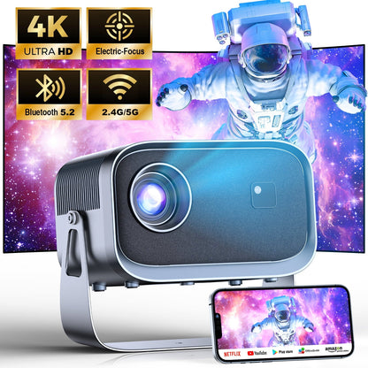 [Electric-Focus] Losei 5G/2.4G WiFi Bluetooth Projector,4K Support Native 1080P,300''Display Screen for Home Theater & Outdoor Movies Projector Compatible with iOS/Android