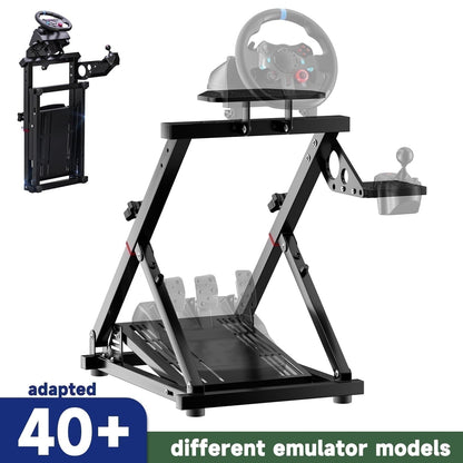 Thicken Racing Wheel Stand - Foldable Triangle Structure Steering Wheel Simulator Cockpit Wheel Stand for Logitech Thrustmaster MOZA FANATEC