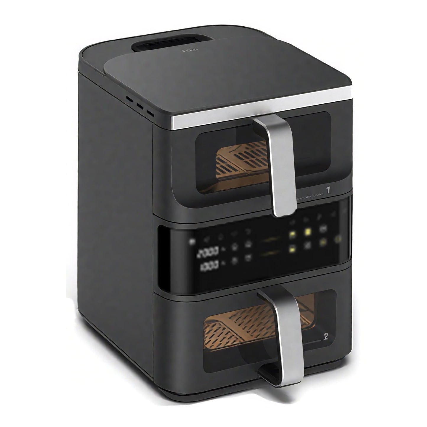 HoninJoy 12 QT DoubleStack 2-Basket Air Fryer, Space Saving Design, Feeds up to 6 People, 8-in1 Air Fryer, Roast, Bake & More, Easy to Clean, Dishwasher Safe Parts