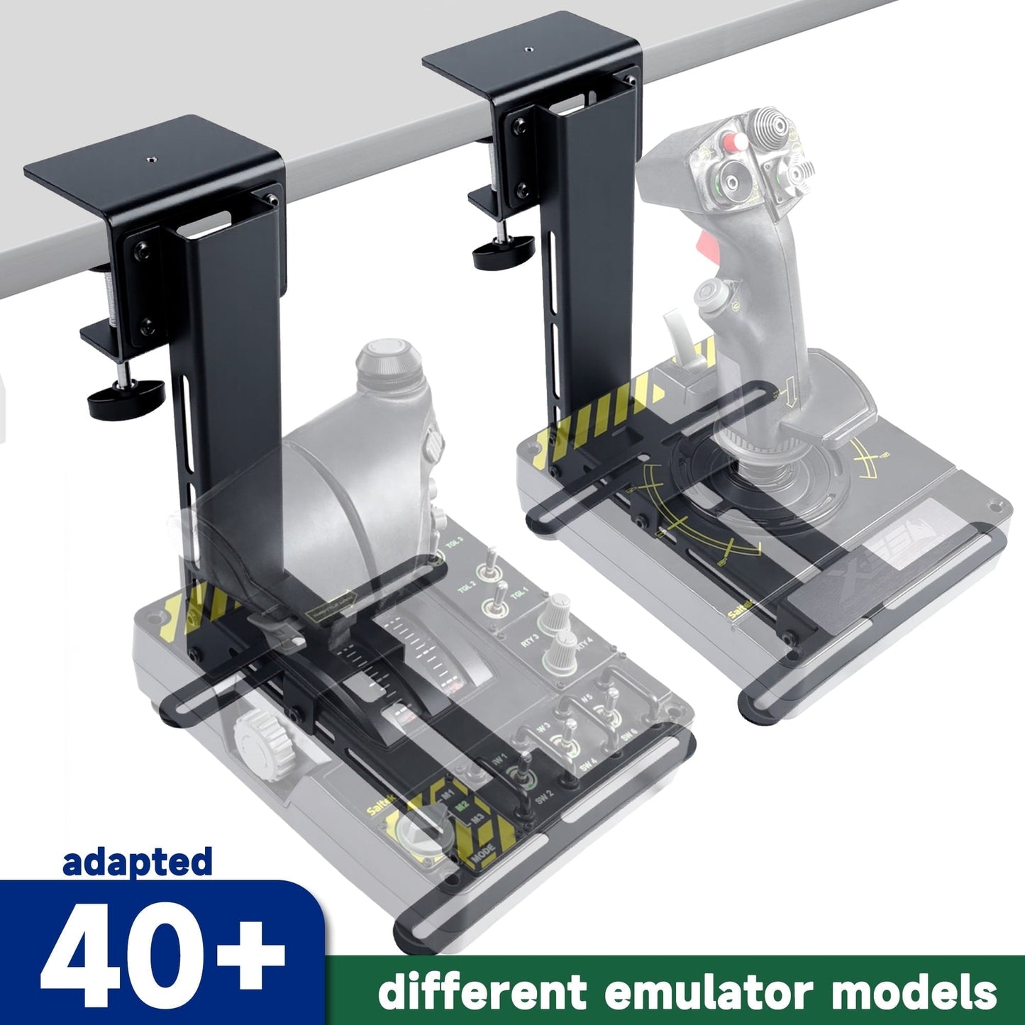 2pcs Hotas Mount Desk Mount Stand For Flight Game Joystick Throttle For Logitech X52/X52 Pro/X55/X56/X56 Thrustmaster T16000M/TWCS/T Flight HOTAS One/4/X/TCA Series VKB