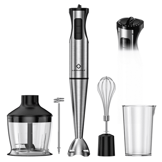 LINKChef 1000W 20-Speed Immersion Blender, 5-in-1 Hand Stick Blender with Variable Speed