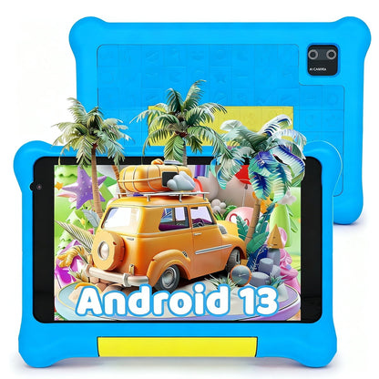 Kids Tablet 7 inch, Android 13 allwinner Go Quad Core, 5GB RAM + 32GB ROM, 128GB Expansion, HD Display, Wi-Fi, Children Tablet with Parent Control - Blue