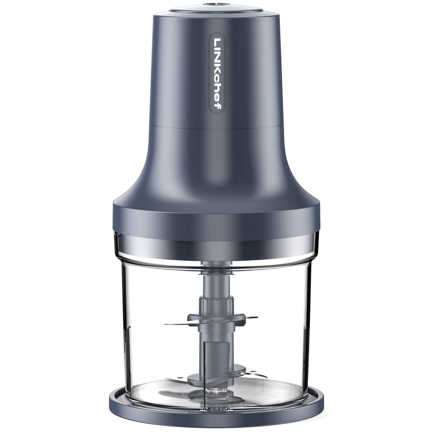 LINKChef Food Chopper, 3 Cup Food Processor, 260W Power Grinder with 4 Bi-Level Blades, Grey