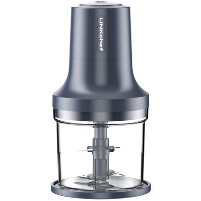 LINKChef Food Chopper, 3 Cup Food Processor, 260W Power Grinder with 4 Bi-Level Blades, Grey