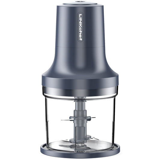 LINKChef Food Chopper, 3 Cup Food Processor, 260W Power Grinder with 4 Bi-Level Blades, Grey