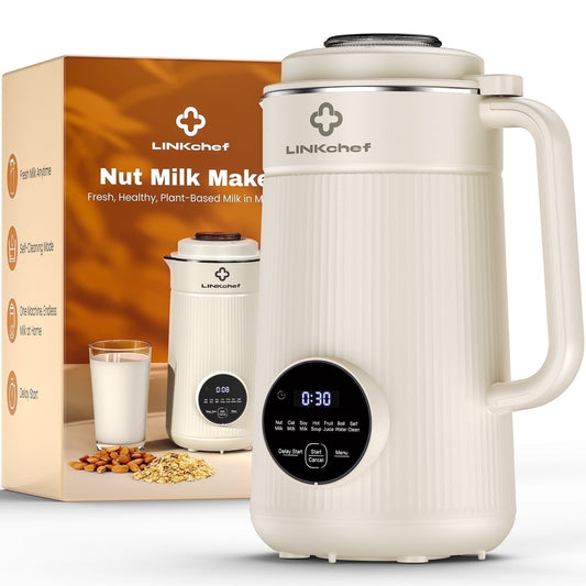 LINKChef 40oz Nut Milk Maker Machine, Soy, Oat, Almond, Plant Based Milks and Hot Soup Maker with Delay Start