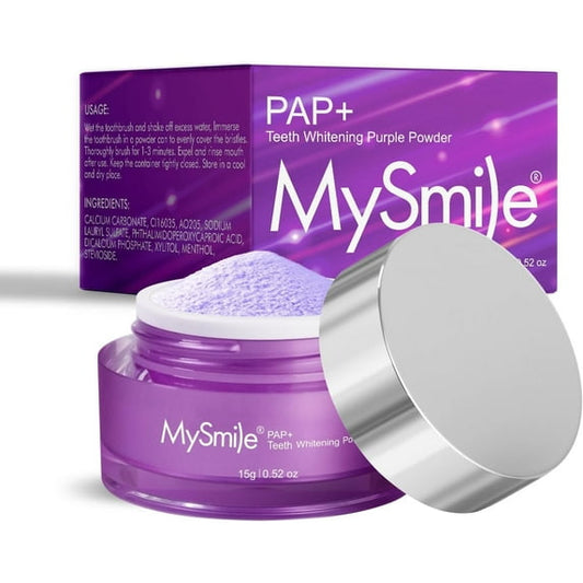 MySmile V34 Teeth Whitening Powder, Tooth Powder Purple Color Correct Remove Tooth Stains, Cavity Prevention Little Foam for Cleaning Tooth Fresh Breath Alternative Fluoride Free Toothpaste