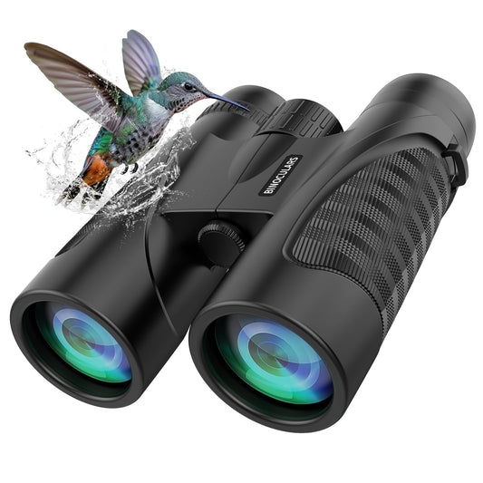 New 12x42 HD Binoculars for Adults and Kids BAK4 Prism Waterproof Binoculars for Bird Watching Hunting Hiking Safari Travel Sports