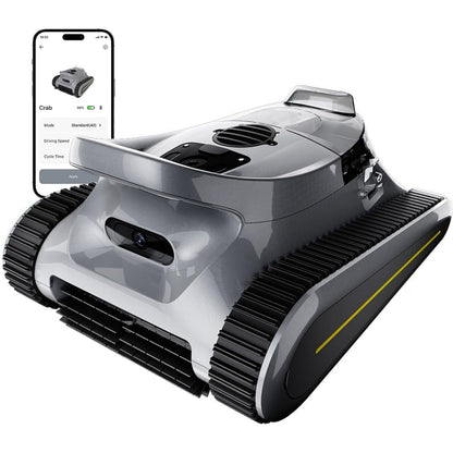 New Upgraded Seauto Crodless Robotic Pool Vacuum Cleaner for Inground & Above-Ground Pools (Up to 2150 Sq.Ft), Dual Brushless Motors Powerful Suction, Gray