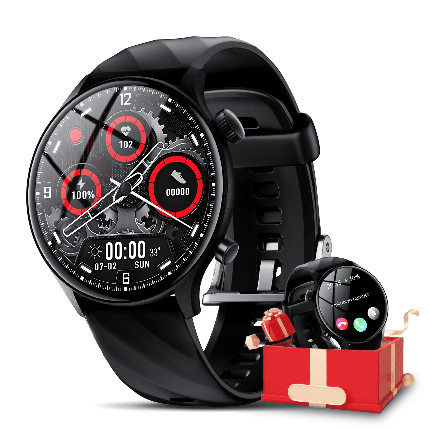 Smart Watch for Android and iPhone, IP68 Waterproof Smartwatch for Women Men 180+ Sports Modes 1.39-inch Fitness Tracker, Smart Watch with Bluetooth Call(Answer/Make Calls), for Gift Black