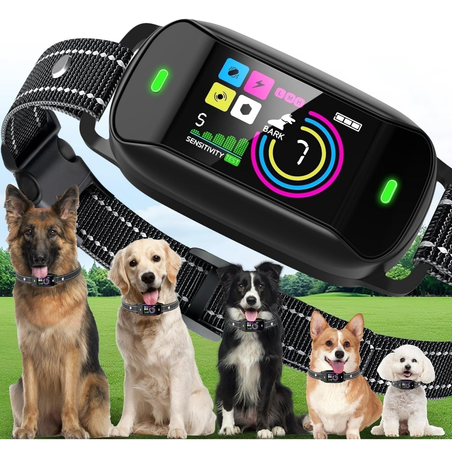 Smart Dog Bark Collar – 4 Training Modes, AI-Powered Bark Detection, Waterproof & Humane Design for All Dogs (8-120+ lbs)