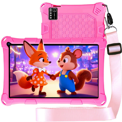Thunrlge Kids Tablet, 7-Inch Kids Tablet, Android Tablet, 3+5 RAM 64GB ROM (TF CARD 256GB) Google Certified, Kids Software Pre-Installed, WiFi, Shockproof Case, Gift for kids, (Pink)