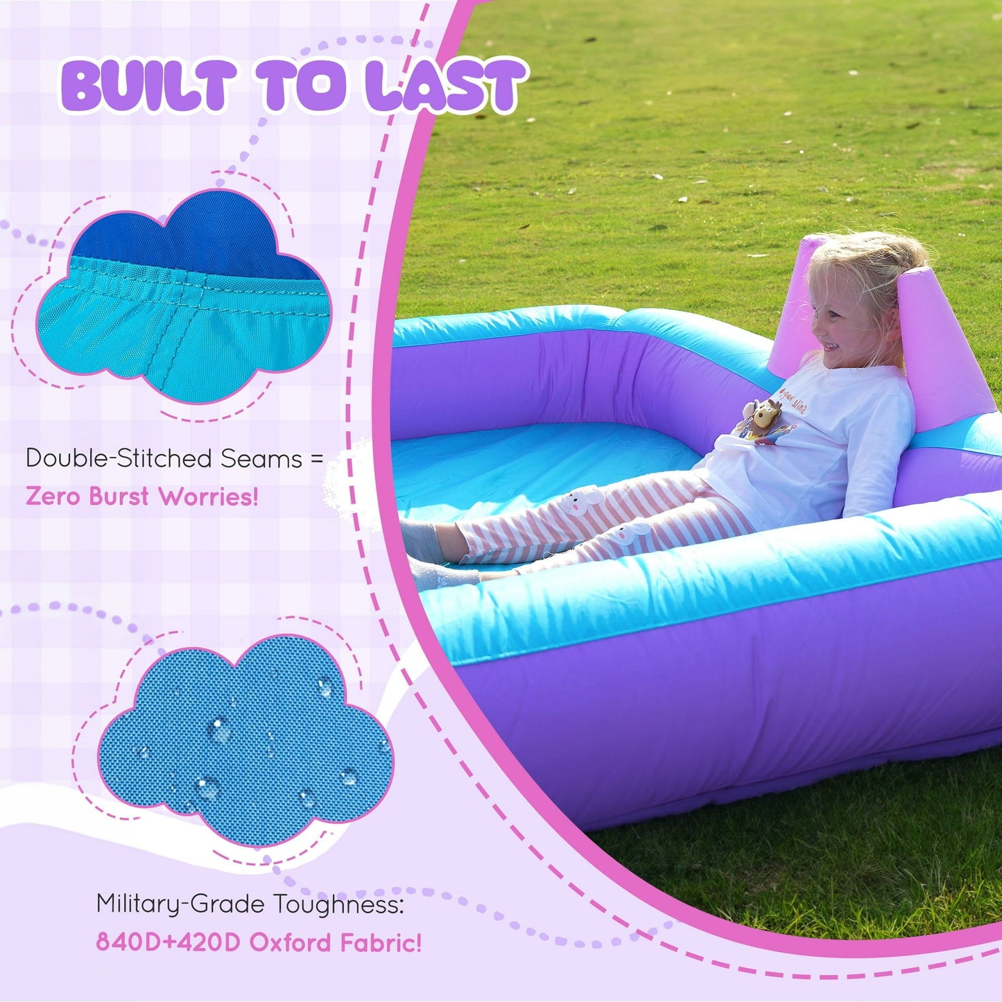 COCLUB Inflatable Bounce House for Kids Outdoor & Indoor, Toddler Bouncy Castle with Slide, Blower, Ball Pit - 6-in-1 Jumping Toy for Ages 2-5 (154x113x90”)
