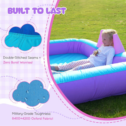 COCLUB Inflatable Bounce House for Kids Outdoor & Indoor, Toddler Bouncy Castle with Slide, Blower, Ball Pit - 6-in-1 Jumping Toy for Ages 2-5 (154x113x90”)