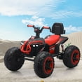 iRerts 12V Ride on Toys, Powered Ride on ATV Electric 4 Wheeler for Boys Girls Ages 3-6 Gifts, Kids Ride on Car Electric Vehicle with Bluetooth, Music, USB Port, LED Lights, Red