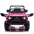 iRerts 12V Ride on Cars with 6 Wheel, Powered Ride on Toys with Remote Control, Bluetooth, Music, USB/MP3/Microphone Ports, Six-Wheel Suspension, Electric Cars for Kids 3-6 Ages Gift, Pink