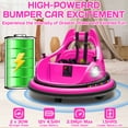 iRerts 12V Bumper Car, Ride on Electric Bumper Car for Kids Toddlers, Battery Powered Ride on Toys with Remote Control, Bluetooth, Music, LED Light, 360°Spin, Gifts for 2-5 Year Old Boys Girls, Pink