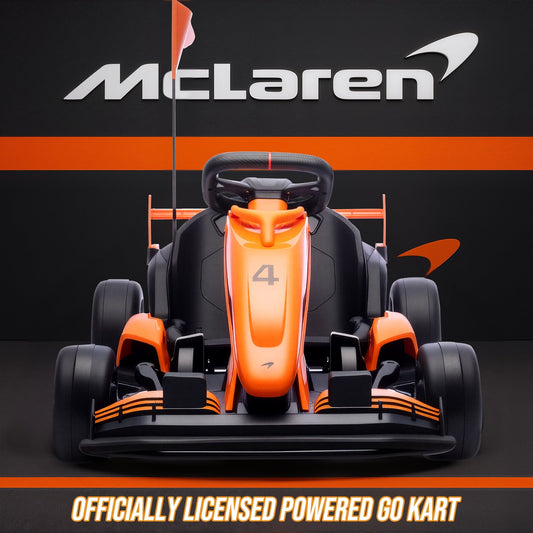 Licensed McLaren Go Kart for Kids Ages 6+, 24V Electric Drift Kart Car Ride on Toys for Big Kids, Crazy Go Cart with Dual 200W Motors, Adjustable Seat, 7.5MPH, LED Lights